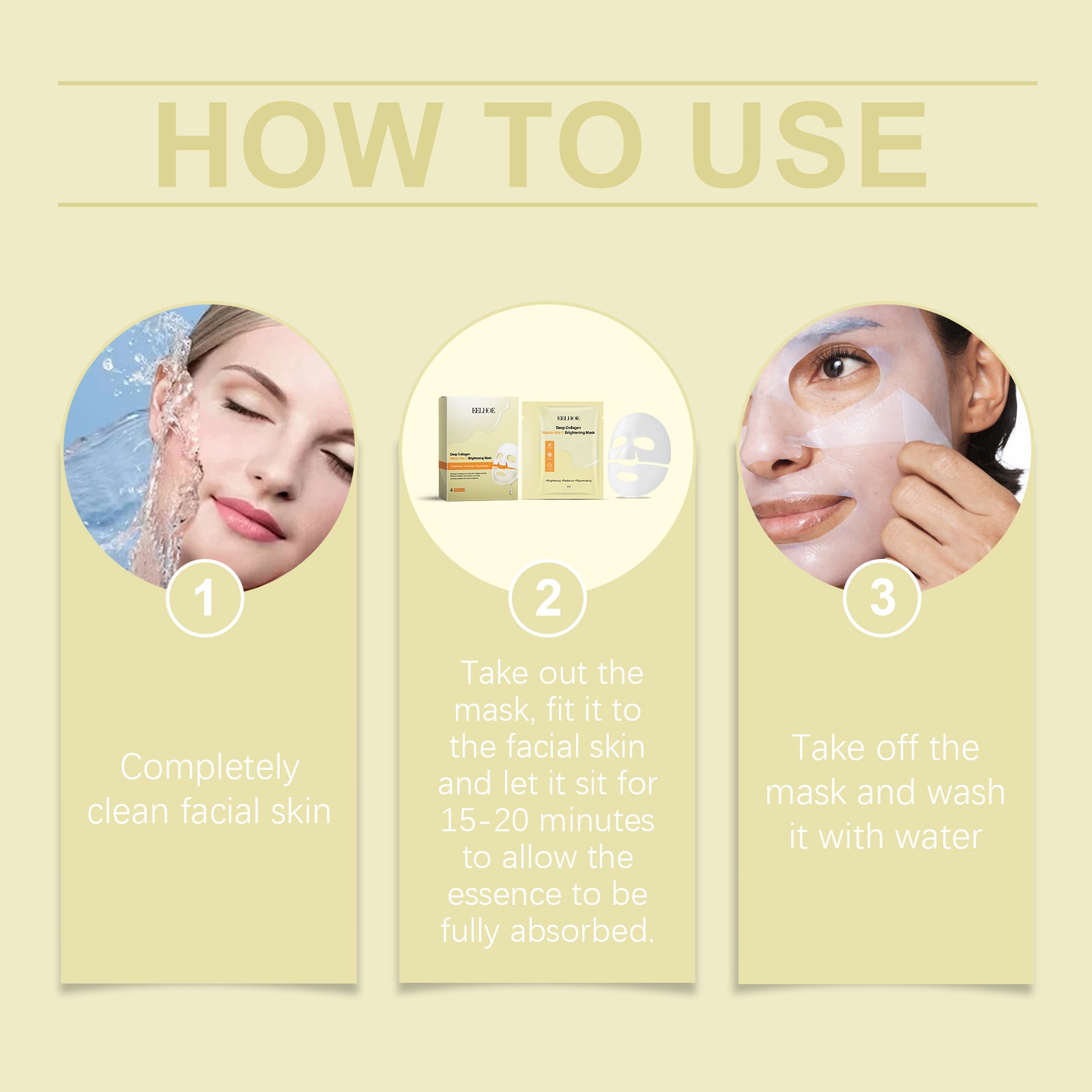 EELHOE Niacin Vitamin C Whitening Mask (Box Set) Hydrating,