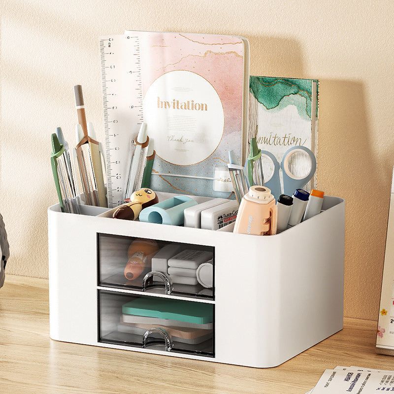 Plastic tabletop drawer brush box