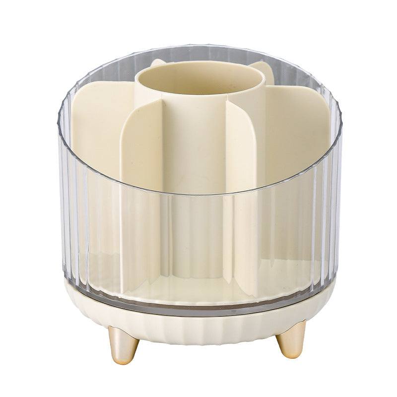 Rotary makeup brush storage container